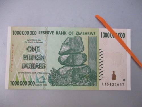 ZIMBABWE UNCIRCULATED BANK NOTE 1000 000 000 AA 5437647