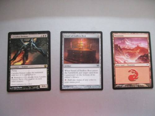 MAGIC THE GATHERING - TRADING CARDS - RARE - CARNIFEX DEMON - & 2 FREE CARDS