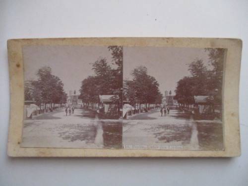 VICTORIAN - STEREOSCOPE CARD - BERLIN UNTER DEN LINDEN 1800`S