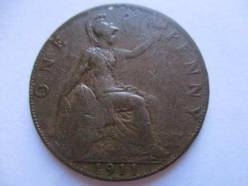 GREAT BRITAIN LOVELY 1911 ONE PENNY