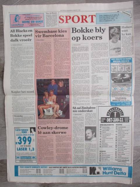 OOSTERLIG 1992 - LAASTE - KOERANT PORT ELIZABETH