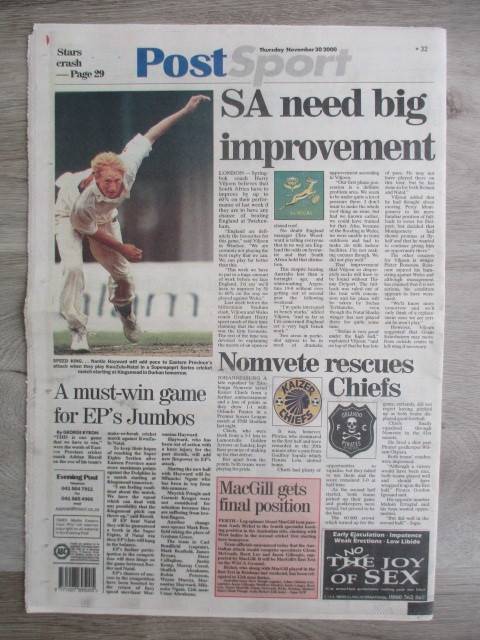 NEWSPAPER - THE EVENING POST - FINAL EDITION -  2000