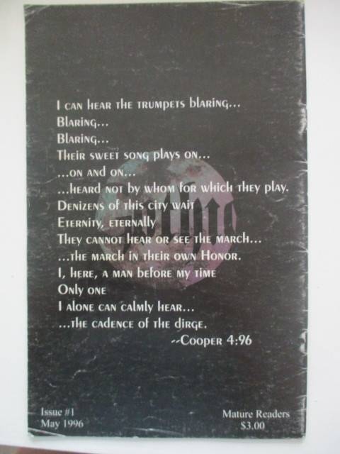 GOTHIC COMICS - CADENCE OF THE DIRGE - NO. 1   1996