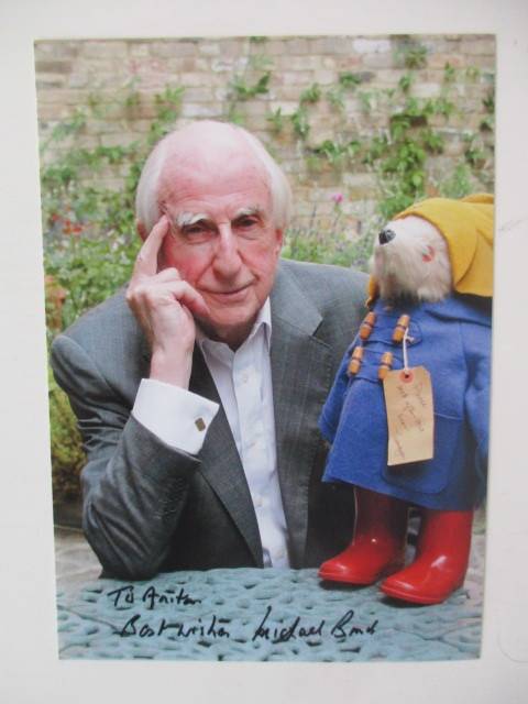 AUTOGRAPHED / SIGNED - MICHAEL BOND  INVENTOR - PADDINGTON BEAR
