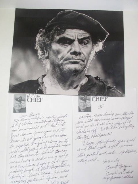 AUTOGRAPHED/ SIGNED - ERNEST BORGNINE HAND  WRITTEN LETTER AND COLLECTOR PHOTO A4 SIZE