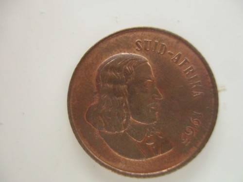 SOUTH AFRICA  - AFRIKAANS - VAN RIEBEEK 2c  COIN  1965  GREAT CONDITION