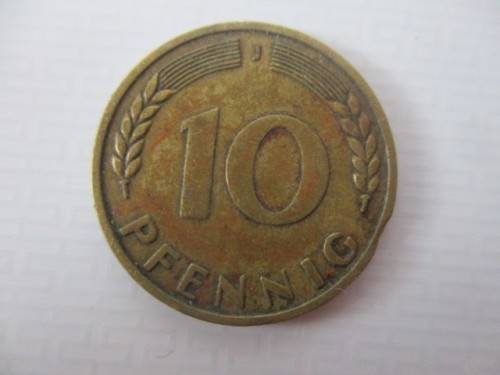 GERMANY -  10  AND 5 PFENNIG  - 1949 AND 10 PFENNIG  1950    3 COINS