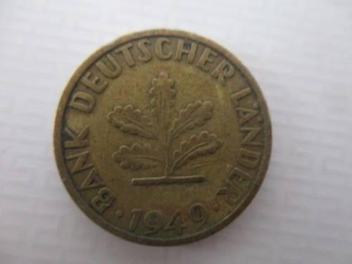 GERMANY -  10  AND 5 PFENNIG  - 1949 AND 10 PFENNIG  1950    3 COINS