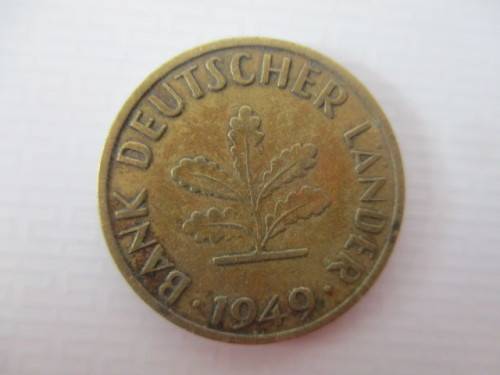 GERMANY -  10  AND 5 PFENNIG  - 1949 AND 10 PFENNIG  1950    3 COINS