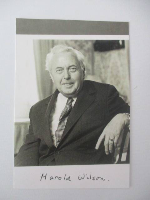 AUTOGRAPHED / SIGNED- SIR HAROLD WILSON AND  LETTER FORMER PRIME MINISTER ENGLAND