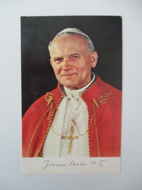 PRINTED AUTOGRAPH POPE JOHN PAULL II