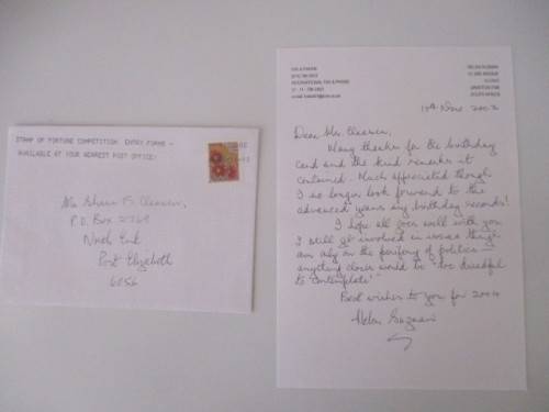 AUTOGRAPHED / SIGNED - HAND WRITTEN LETTER - ACTIVIST AND POLITICIAN HELEN SUZMAN