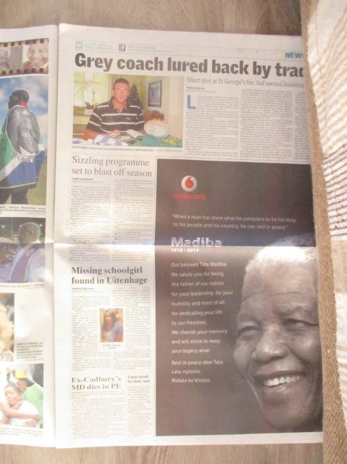 NEWSPAPER - THE HERALD - MADIBA HOME AT LAST - 2013