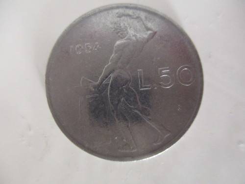 ITALY 50 LIRE COIN  - 1954