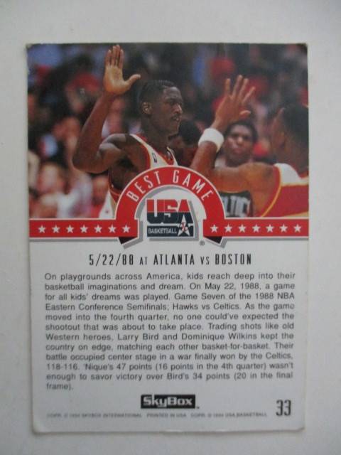 SKYBOX - USA BASKETBALL CARDS MAGIC ON - DOMINIQUE  WILKINS