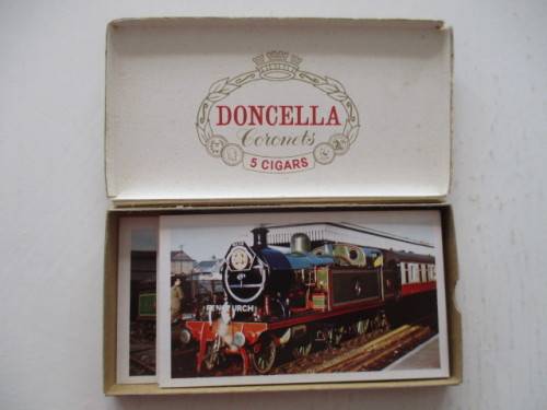 DONCELLA CORONETS CIGAR / CIGARETTE CARDS IN ORIGINAL BOX - STEAM TRAINS