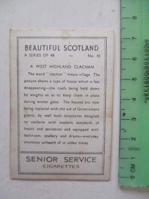 CIGARETTE CARDS -  SENIOR SERVICE CARDS / BEAUTIFUL SCOTLAND -  LOT OF 6 PHOTOGRAPH CARDS