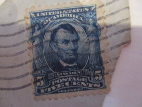 AMERICA  USED UNMOUNTED  ABRAHAM LINCOLN 5c STAMP
