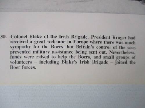 BEAUTIFUL VINTAGE / POSTER / PRINT COLONEL BLAKE WHO JOINED THE BOER FORCES 39CM X 31CM