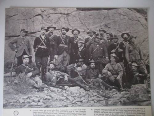 BEAUTIFUL VINTAGE -POSTER / PRINT - GENERAL SMUTS WITH BOER COMMANDERS  39 CM X 31 CM