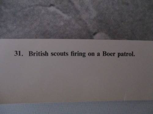BEAUTIFUL VINTAGE POSTER / PRINT - BRITISH SCOUTS FIRING ON A BOER PATROL - 39CM X 31CM
