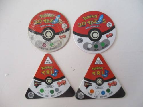 POKEMON TAZOS LOT OF 4 3D TAZOS