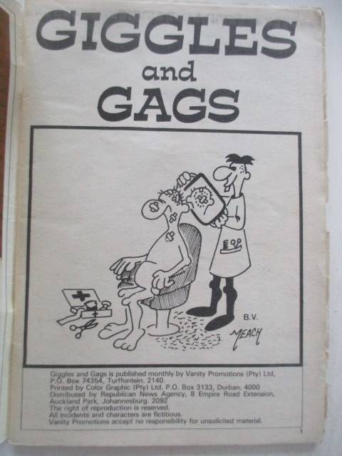 SA HUMOUR GIGGLES AND GAGS  NO. 63  - SA  HUMOUR CARTOONS