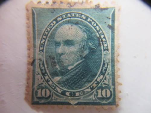 AMERICA DARK GREEN WEBSTER USED 10c STAMP