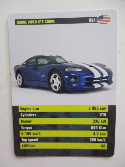 VINTAGE - CAR ICONS TRUMPS CARDS