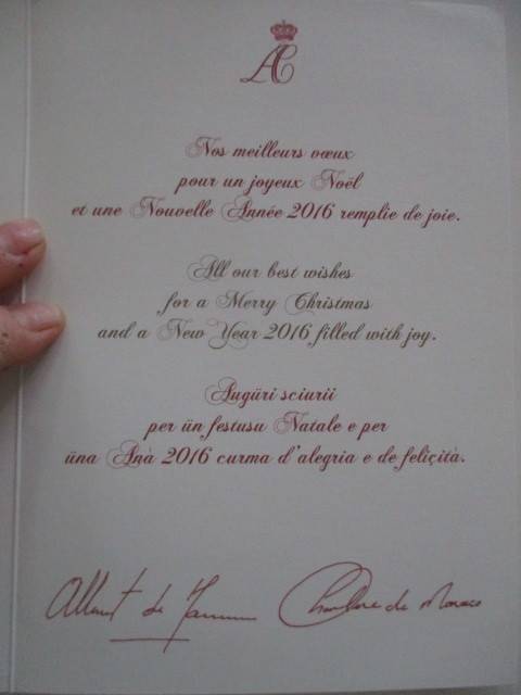 LOVELY CHRISTMAS CARD OF THE ROYAL FAMILY OF MONACO - 2014 - WITH ENVELOPE