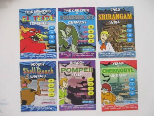 SCOOBY DOO TRADING CARDS PACK OF 6 DIFFERENT CARDS