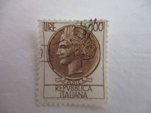 ITALY  - USED 100 LIRE STAMP