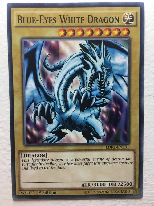 YU-GI-OH TRADING CARD - BLUE-EYES WHITE DRAGON  FROM 1ST EDITON