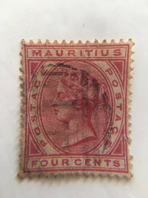 MAURITIUS  QUEEN VICTORIA USED STAMP 4 CENTS