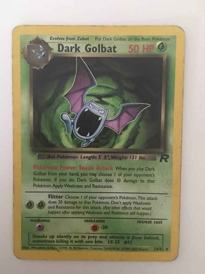 VINTAGE POKEMON TRADING CARD - DARK GOLBAT