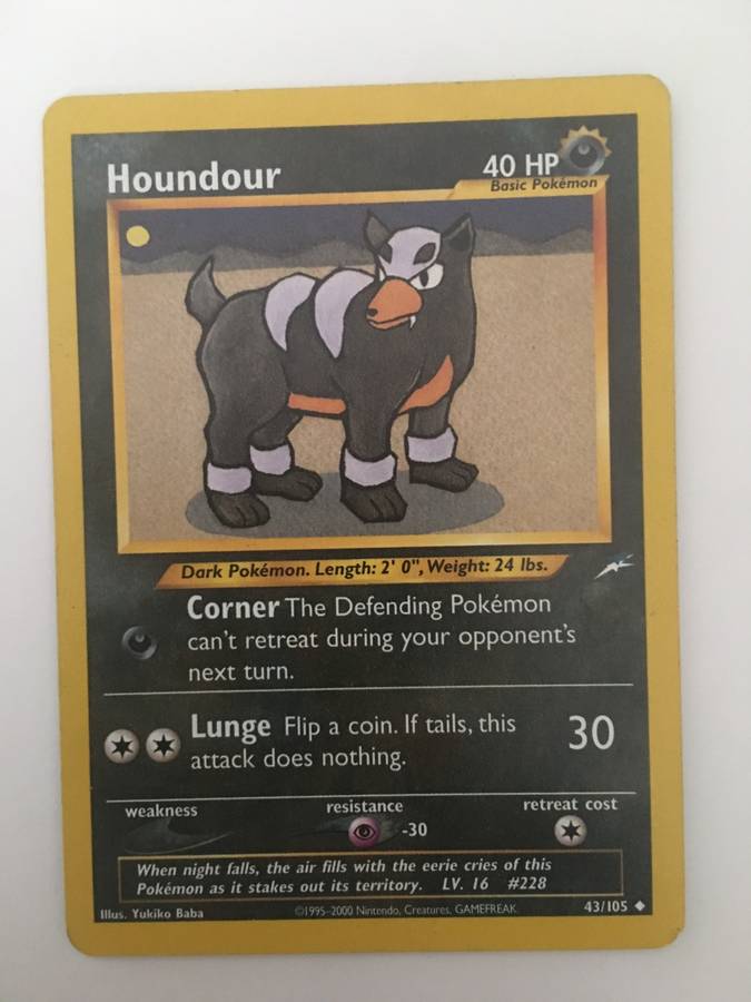 VINTAGE POKEMON TRADING CARD - HOUNDOUR