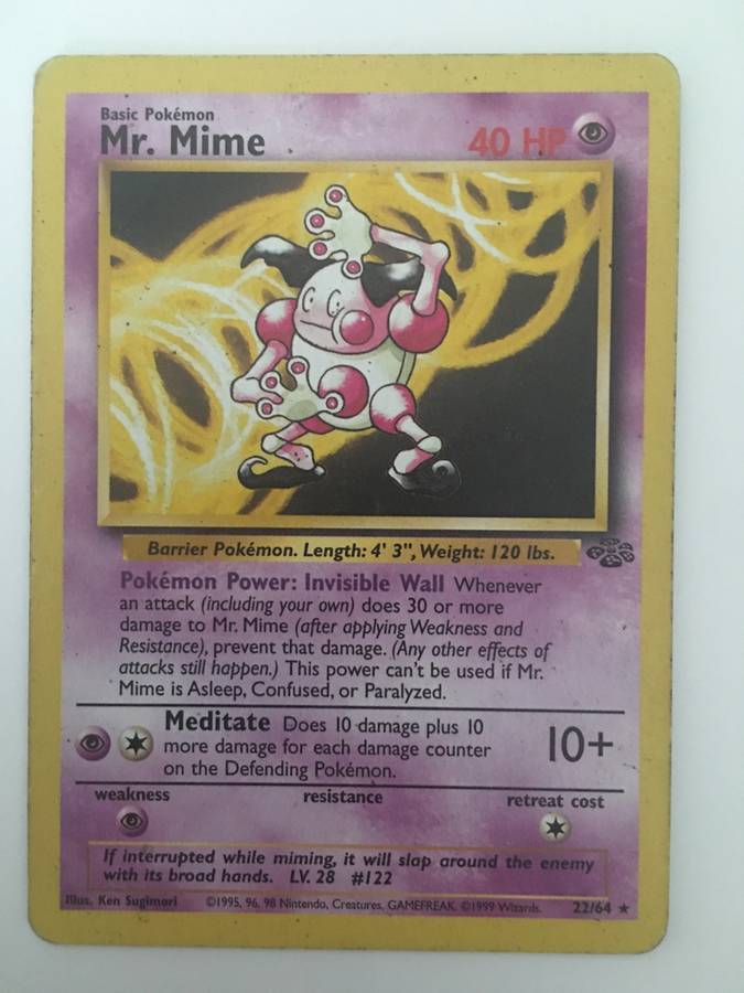 VINTAGE POKEMON TRADING CARD - MR. MIME