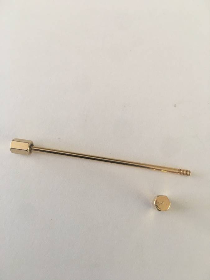 VINTAGE MENS GOLD PLATED SHIRT COLLAR BAR