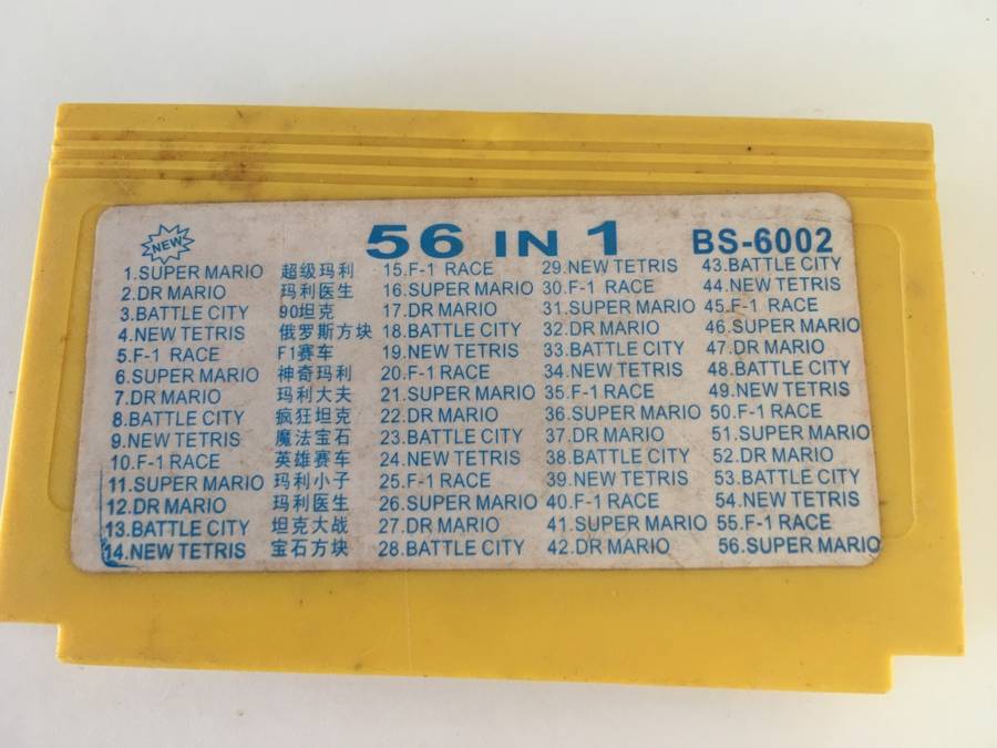 VINTAGE GAME CARTRIDGE - INCLUDING SUPER MARIO BROTHERS - 56 GAMES SOLD AS IS