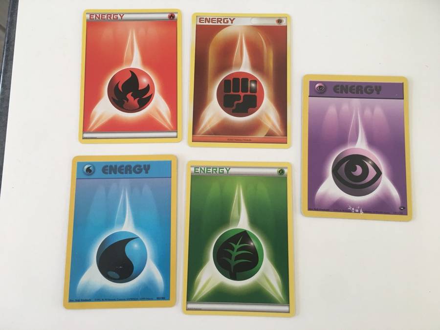 POKEMON ENERGY CARDS -  5 CARDS