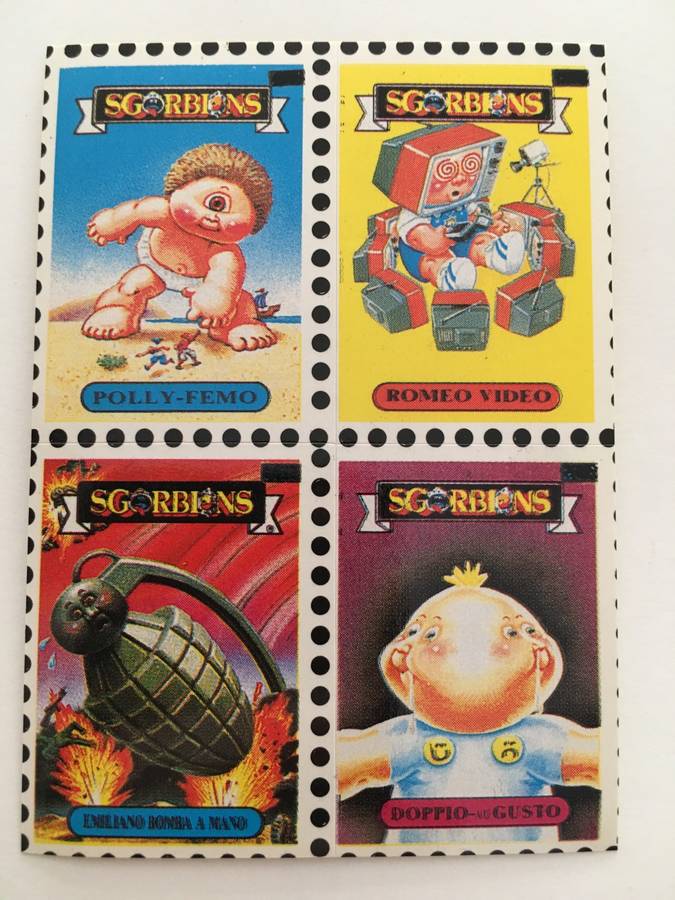 VINTAGE ITALIAN MINT SET OF 4 GARBAGE PAIL KIDS - 1989