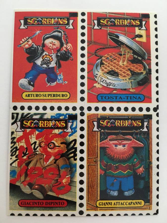 VINTAGE ITALIAN MINT SET OF 4 GARBAGE PAIL KIDS - 1989