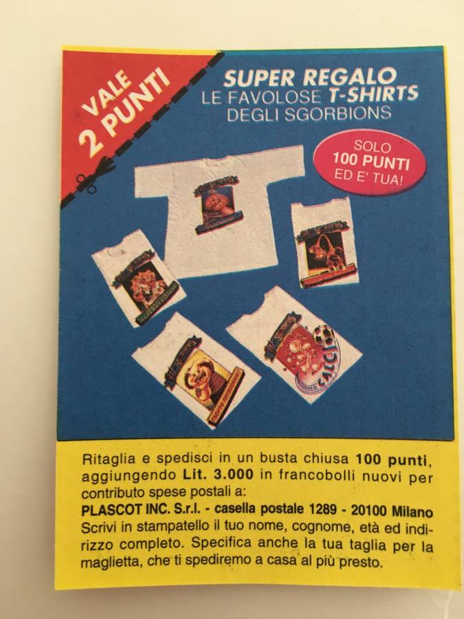 VINTAGE ITALIAN MINT SET OF 4 GARBAGE PAIL KIDS - 1989