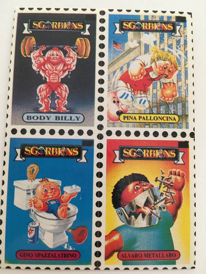 VINTAGE ITALIAN MINT SET OF 4 GARBAGE PAIL KIDS - 1989