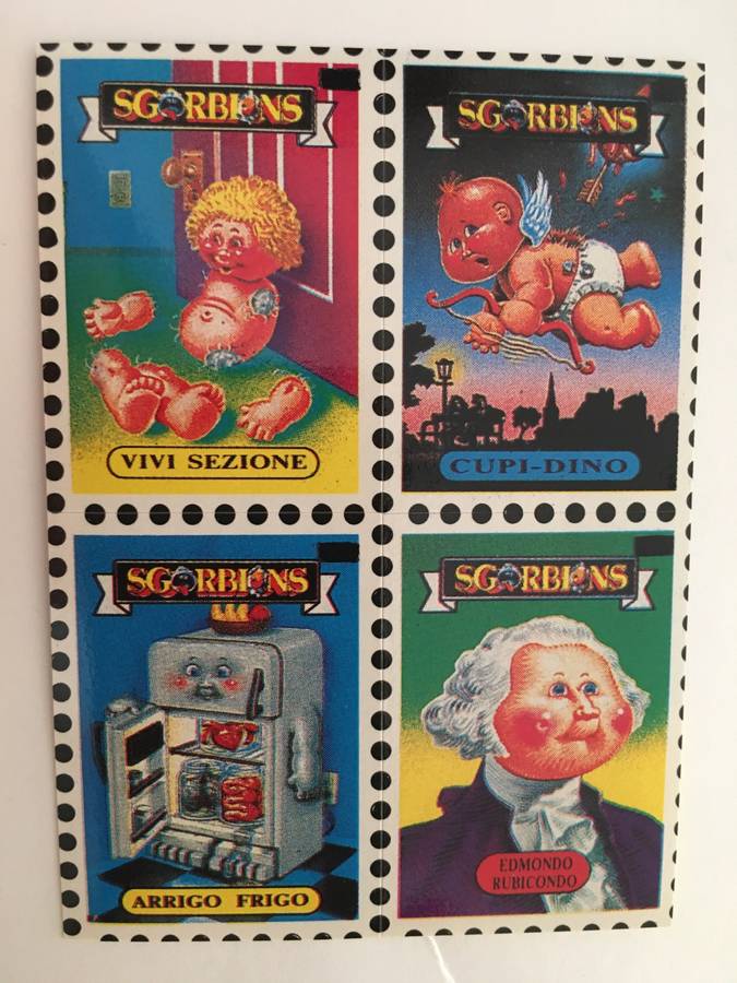 VINTAGE ITALIAN MINT SET OF 4 GARBAGE PAIL KIDS - 1989