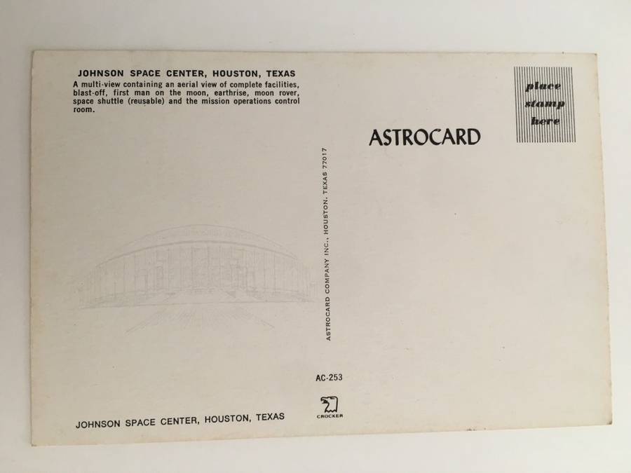 VINTAGE POST CARD - JOHNSON SPACE CENTER