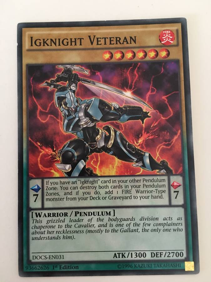 YU-GI-OH TRADING CARD - IGKNIGHT VETERAN