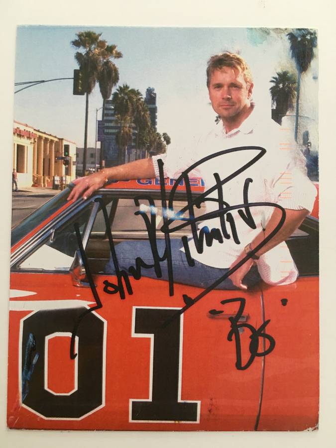 PRINTED AUTOGRAPH  JOHN SCHNEIDER - DUKES OF HAZZARD POSTCARD SIZE