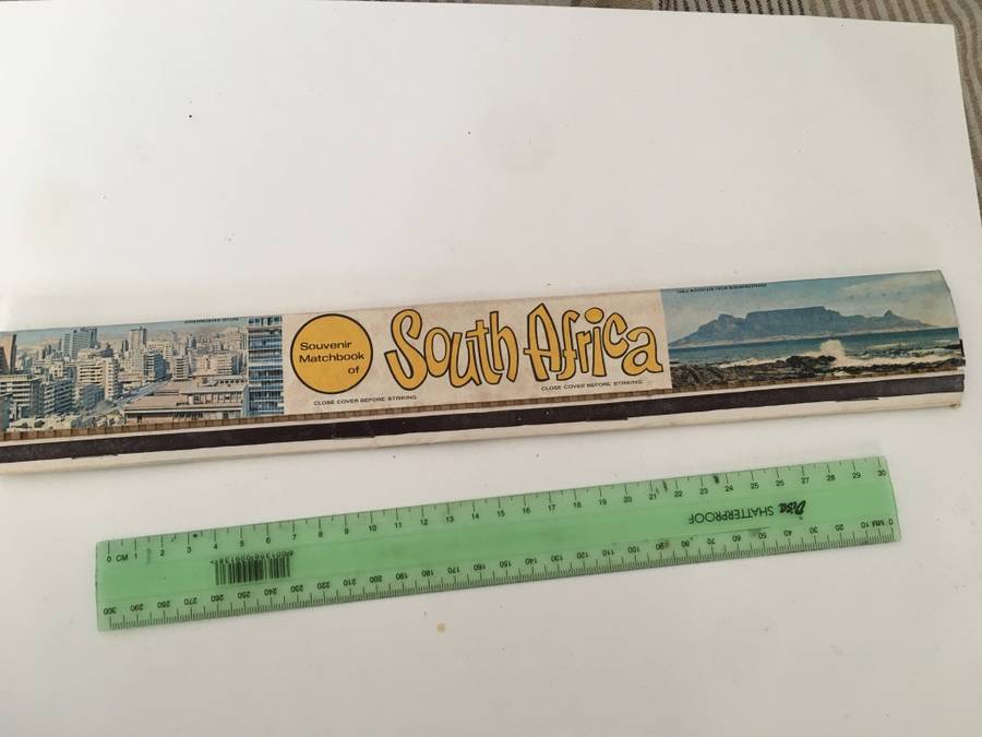 VINTAGE  SOUVENIR  MATCHBOOK LONGER THAN A RULER  SCENES FROM SOUTH AFRICA 1960`S