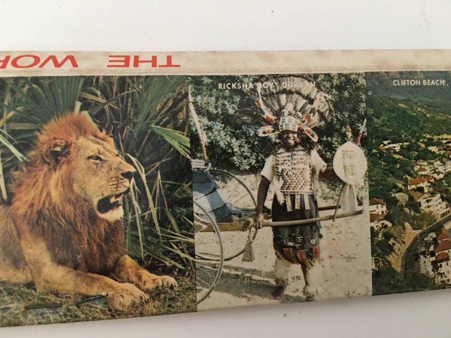 VINTAGE  SOUVENIR  MATCHBOOK LONGER THAN A RULER  SCENES FROM SOUTH AFRICA 1960`S